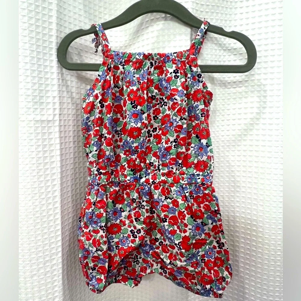 Carter’s Floral Romper with Red and Blue Flowers